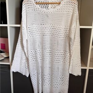 NWT Cupshe White Crochet Cover Up Size M